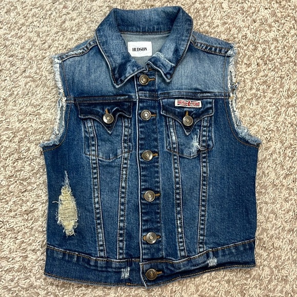 Hudson Denim Distressed Vest - Size Girls Small - Picture 2 of 8